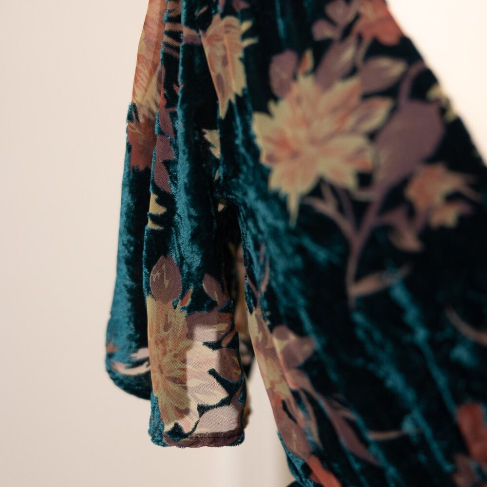 EUC Baltic Born Jade Floral "Uma" Velvet Maxi Dress - Picture 8 of 13